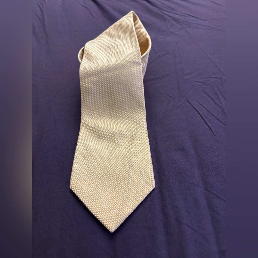 Michael Kors Yellow Gold Silk Necktie SEE PICS
